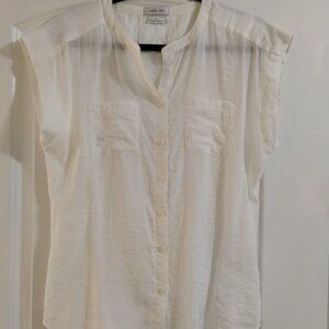 Van Heusen White Button-Down Blouse – Classic Workwear Staple